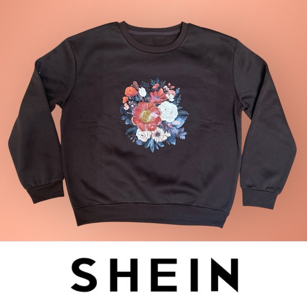 NWOT SHEIN Floral Sweatshirt, Size L, MSRP‎ $20
